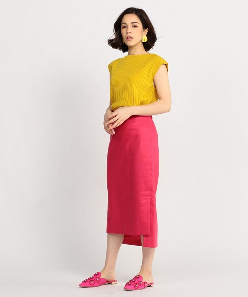 ESTNATION（エストネーション）の「【VERY 5月号 掲載商品】ESTNATION リネンタイトスカート（スカート・レディース・ピンク/イエロー/ブルー・38/36）」の19枚目の写真