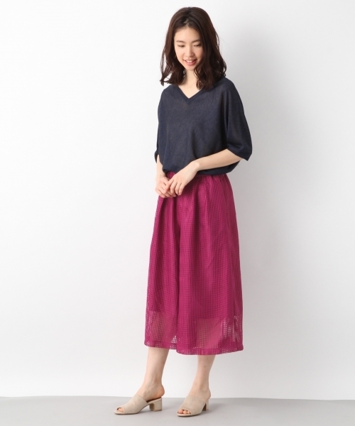 LEPSIM（レプシィム）の「14GヘンケイVプルオーバーSS　784348（ニット/セーター・レディース・ライトベージュ/ブルーグリーン/ブラウン/バーガンディー/ネイビー・FREE）」の15枚目の写真