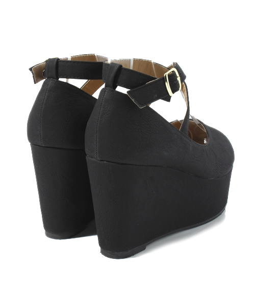 WEGO（ウィゴー）の「WEGO/クロスウェッジパンプス（パンプス・レディース・ブラック/パープル・23.5/24.5）」の5枚目の写真