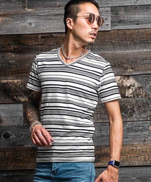 JOKER(ジョーカー)の「Tシャツ/ロープボーダーTシャツ(Tシャツ/カットソー・メンズ・ホワイト×ネイビー/ホワイト系その他・M/L)」の1枚目の写真