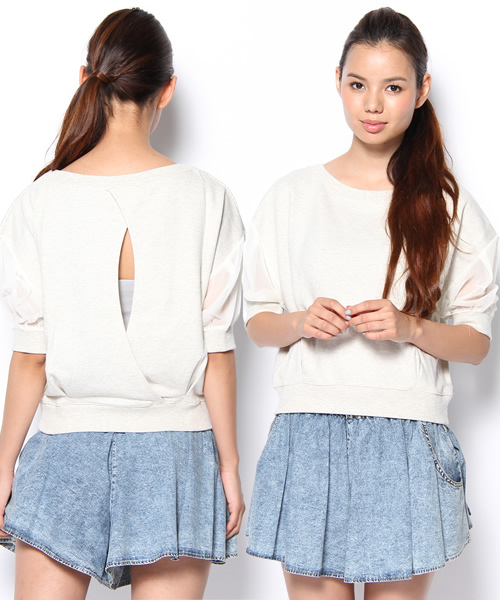 Chico（チコ）の「BACK開きｼｮｰﾄSWT（Tシャツ/カットソー・レディース・イエロー/ライトブルー/アイボリー・FREE）」の2枚目の写真