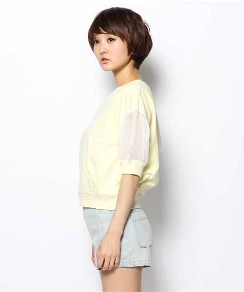 Chico（チコ）の「BACK開きｼｮｰﾄSWT（Tシャツ/カットソー・レディース・イエロー/ライトブルー/アイボリー・FREE）」の9枚目の写真