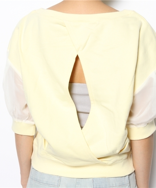 Chico（チコ）の「BACK開きｼｮｰﾄSWT（Tシャツ/カットソー・レディース・イエロー/ライトブルー/アイボリー・FREE）」の10枚目の写真