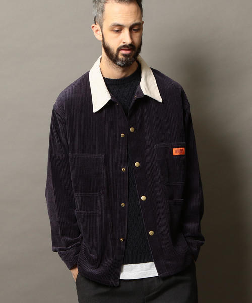 UNIVERSAL OVERALL（ユニバーサルオーバーオール）の「【別注】 ＜UNIVERSAL OVERALL（ユニバーサル オーバーオール）＞ COVERALL/カバーオール（カバーオール・メンズ・ベージュ/パープル/ブラック・LARGE/MEDIUM/SMALL）」の3枚目の写真