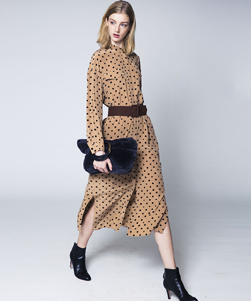 Allureville アルアバイル の レーヨンドットロングワンピース ワンピース Wear