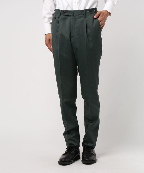 PT01（ピーティーゼロウーノ）の「PT01: トラベラーウール 1プリーツ ソリッド パンツ（スラックス・メンズ・チャコールグレー/ダークブラウン/オリーブ・44/46/48/50/42）」の3枚目の写真