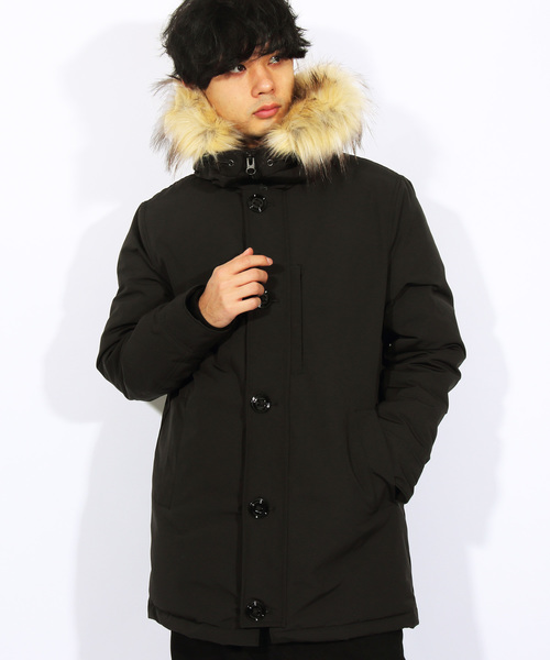 ８(eight)（エイト）の「モッズコート 中綿 ファー付き（モッズコート・メンズ・ブラック/オリーブ/ワイン・MEDIUM/LARGE/X-LARGE）」の2枚目の写真