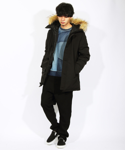 ８(eight)（エイト）の「モッズコート 中綿 ファー付き（モッズコート・メンズ・ブラック/オリーブ/ワイン・MEDIUM/LARGE/X-LARGE）」の5枚目の写真