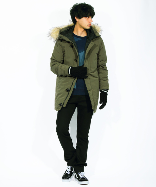 ８(eight)（エイト）の「モッズコート 中綿 ファー付き（モッズコート・メンズ・ブラック/オリーブ/ワイン・MEDIUM/LARGE/X-LARGE）」の6枚目の写真