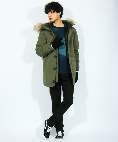 ８(eight)（エイト）の「モッズコート 中綿 ファー付き（モッズコート・メンズ・ブラック/オリーブ/ワイン・MEDIUM/LARGE/X-LARGE）」の7枚目の写真