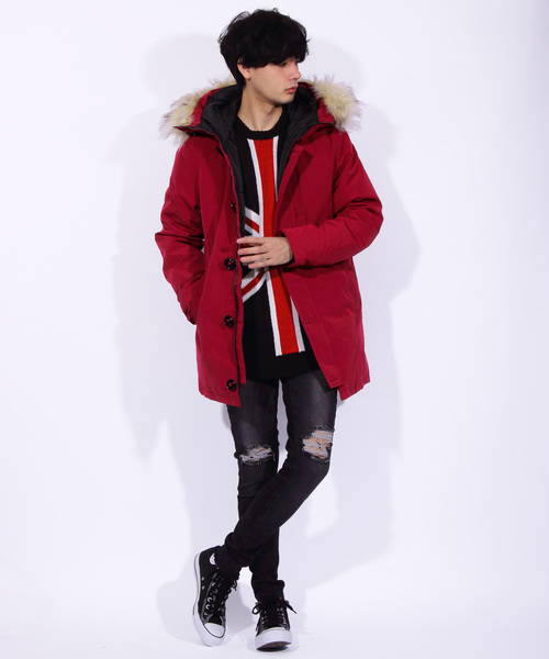 ８(eight)（エイト）の「モッズコート 中綿 ファー付き（モッズコート・メンズ・ブラック/オリーブ/ワイン・MEDIUM/LARGE/X-LARGE）」の8枚目の写真