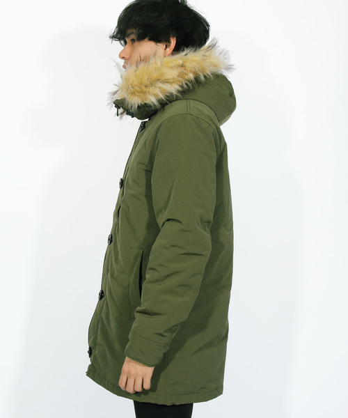 ８(eight)（エイト）の「モッズコート 中綿 ファー付き（モッズコート・メンズ・ブラック/オリーブ/ワイン・MEDIUM/LARGE/X-LARGE）」の10枚目の写真