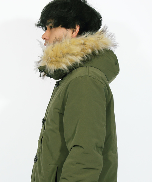 ８(eight)（エイト）の「モッズコート 中綿 ファー付き（モッズコート・メンズ・ブラック/オリーブ/ワイン・MEDIUM/LARGE/X-LARGE）」の18枚目の写真