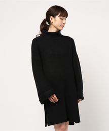 折返しデザインもっちりリブニットチュニック＊レディース/セーター/ワンピース[C3555]神戸レタス