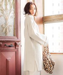 KOBE LETTUCE | 折返しデザインもっちりリブニットチュニック＊レディース/セーター/ワンピース[C3555]神戸レタス(ワンピース)