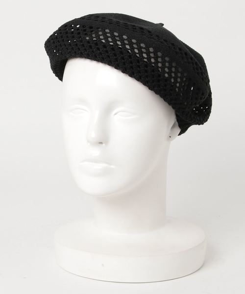 Ray BEAMS（レイビームス）の「Ray BEAMS / 透かし編 ニット ベレー帽（ハンチング/ベレー帽・レディース・ブラック/オリーブ/ナチュラル・ONE SIZE）」の2枚目の写真