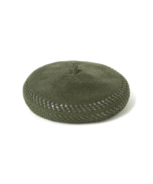 Ray BEAMS（レイビームス）の「Ray BEAMS / 透かし編 ニット ベレー帽（ハンチング/ベレー帽・レディース・ブラック/オリーブ/ナチュラル・ONE SIZE）」の6枚目の写真