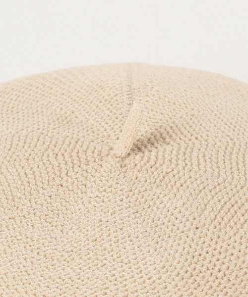 Ray BEAMS（レイビームス）の「Ray BEAMS / 透かし編 ニット ベレー帽（ハンチング/ベレー帽・レディース・ブラック/オリーブ/ナチュラル・ONE SIZE）」の7枚目の写真