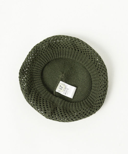 Ray BEAMS（レイビームス）の「Ray BEAMS / 透かし編 ニット ベレー帽（ハンチング/ベレー帽・レディース・ブラック/オリーブ/ナチュラル・ONE SIZE）」の12枚目の写真