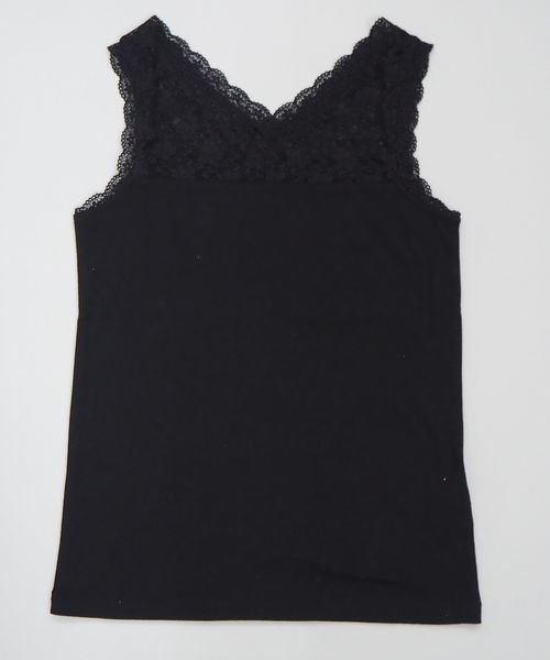 tiptop(ティップトップ)の「Vネックレースタンクトップ(タンクトップ・レディース・オフホワイト/ブラック/サックスブルー・FREE)」の6枚目の写真