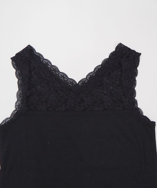 tiptop(ティップトップ)の「Vネックレースタンクトップ(タンクトップ・レディース・オフホワイト/ブラック/サックスブルー・FREE)」の7枚目の写真