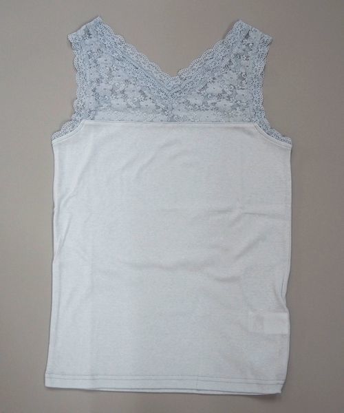 tiptop(ティップトップ)の「Vネックレースタンクトップ(タンクトップ・レディース・オフホワイト/ブラック/サックスブルー・FREE)」の8枚目の写真