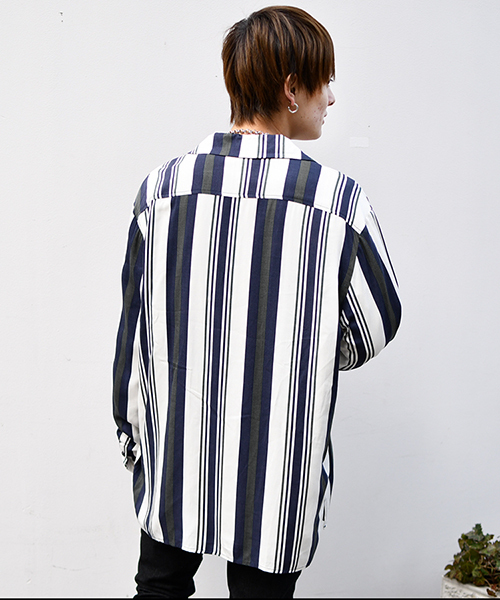 kutir(クティール)の「【ビッグシルエット】オープンカラーシャツ(シャツ/ブラウス・メンズ・チャコールグレー/ライトグレー/ブラック/ベージュ/ネイビー/オフホワイト/グリーン/ライトベージュ・MEDIUM/LARGE)」の13枚目の写真