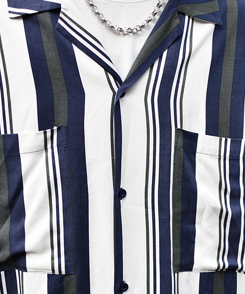 kutir(クティール)の「【ビッグシルエット】オープンカラーシャツ(シャツ/ブラウス・メンズ・チャコールグレー/ライトグレー/ブラック/ベージュ/ネイビー/オフホワイト/グリーン/ライトベージュ・MEDIUM/LARGE)」の14枚目の写真