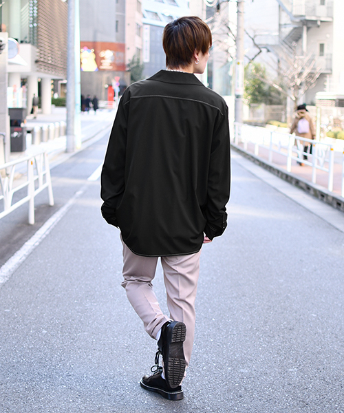 kutir(クティール)の「【ビッグシルエット】オープンカラーシャツ(シャツ/ブラウス・メンズ・チャコールグレー/ライトグレー/ブラック/ベージュ/ネイビー/オフホワイト/グリーン/ライトベージュ・MEDIUM/LARGE)」の17枚目の写真