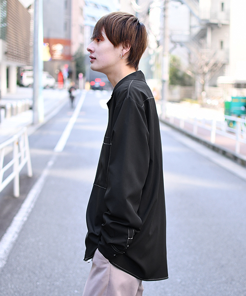 kutir(クティール)の「【ビッグシルエット】オープンカラーシャツ(シャツ/ブラウス・メンズ・チャコールグレー/ライトグレー/ブラック/ベージュ/ネイビー/オフホワイト/グリーン/ライトベージュ・MEDIUM/LARGE)」の18枚目の写真