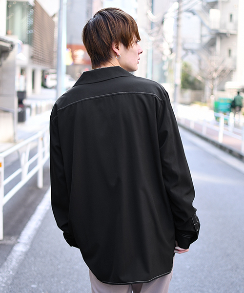 kutir(クティール)の「【ビッグシルエット】オープンカラーシャツ(シャツ/ブラウス・メンズ・チャコールグレー/ライトグレー/ブラック/ベージュ/ネイビー/オフホワイト/グリーン/ライトベージュ・MEDIUM/LARGE)」の19枚目の写真