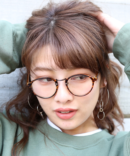 cadence megane ベッコウ ゴールドべっ甲柄 クリアレンズ 伊達メガネ！の通販 by ラキム's