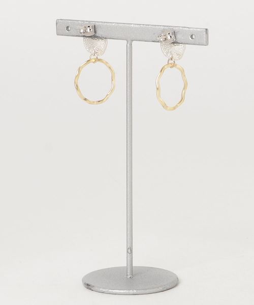 U.Q（ユウキュウ）の「ミックスメタルピアス（ピアス（両耳用）・レディース・シルバー/ゴールド・FREE）」の3枚目の写真