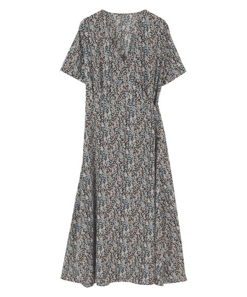 titivate(ティティベイト)の「フラワープリントカシュクールワンピース(ワンピース・レディース・ブルー/ライトベージュ/ブラック・L/S/M)」の2枚目の写真