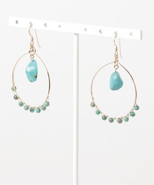 tone(トーン)の「【Milimili】14kgfツブツブピアス(ピアス(両耳用)・レディース・ネイビー/ターコイズブルー/ブルー系その他/パープル・FREE)」の2枚目の写真