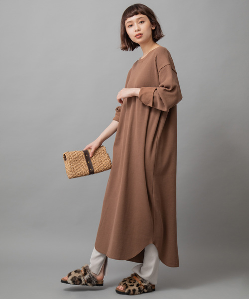 Munich（ミューニック）の「ストレッチワッフル ロングワンピース