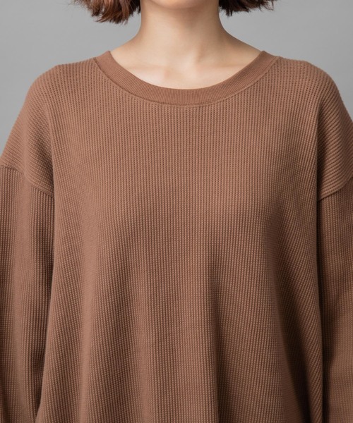 Munich（ミューニック）の「ストレッチワッフル　ロングワンピース（ワンピース・レディース・ブラック/ベージュ/パープル/ブラウン/マスタード・FREE）」の18枚目の写真