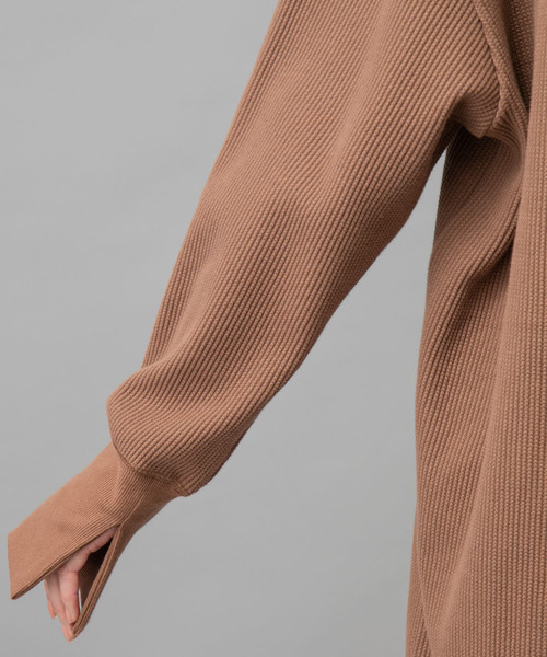 Munich（ミューニック）の「ストレッチワッフル　ロングワンピース（ワンピース・レディース・ブラック/ベージュ/パープル/ブラウン/マスタード・FREE）」の19枚目の写真