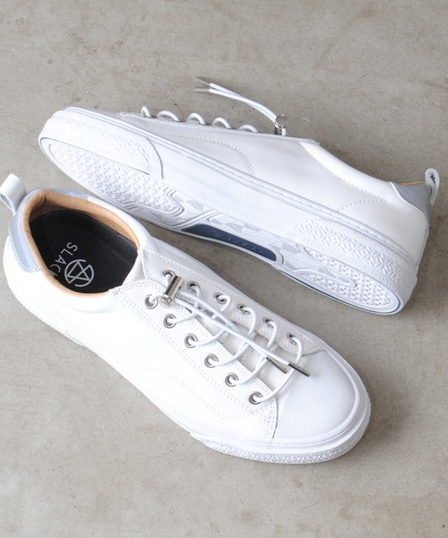 SLACK FOOTWEAR（スラックフットウェア）の「[SLACK / スラック]CLUDE（スニーカー・メンズ・ホワイト×ホワイト/ブラック×ホワイト/ブラック×ブラック/ネイビー×ホワイト・26.5cm/27.5cm/26cm/27cm/28cm/23cm/24.5cm/24cm/23.5cm）」の2枚目の写真