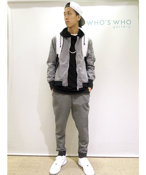 WHO'S WHO gallery（フーズフーギャラリー）の「【WEB限定価格】MA-1ポケットTCブルゾン（ブルゾン・メンズ・グレー/ネイビー/ベージュ/アイボリー・MEDIUM/LARGE）」の17枚目の写真