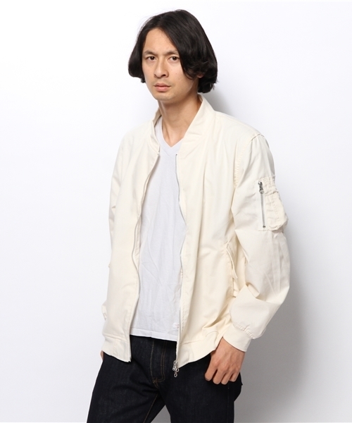 WHO'S WHO gallery（フーズフーギャラリー）の「【WEB限定価格】MA-1ポケットTCブルゾン（ブルゾン・メンズ・グレー/ネイビー/ベージュ/アイボリー・MEDIUM/LARGE）」の14枚目の写真
