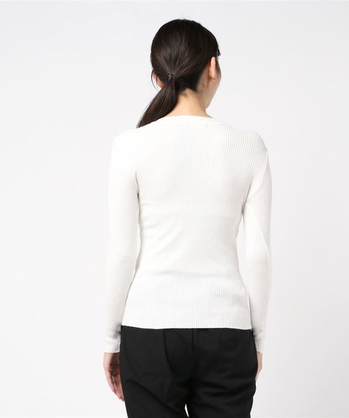 SpRay(スプレイ)の「Vニット(ニット/セーター・レディース・ホワイト/ブラック/レンガ/ブラウン/ライトベージュ/カーキ/パープル・FREE)」の9枚目の写真