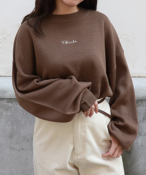 PairPair（ペアペア）の「胸ロゴ刺繍モックネックニットプルオーバー（ニット/セーター・レディース・アイボリー/ブラウン系その他/レンガ/スモークピンク/ライトベージュ・FREE）」の2枚目の写真