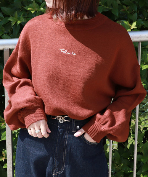 PairPair（ペアペア）の「胸ロゴ刺繍モックネックニットプルオーバー（ニット/セーター・レディース・アイボリー/ブラウン系その他/レンガ/スモークピンク/ライトベージュ・FREE）」の5枚目の写真