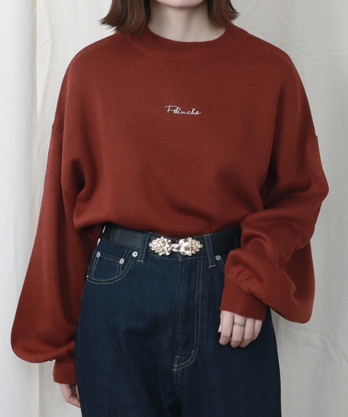 PairPair（ペアペア）の「胸ロゴ刺繍モックネックニットプルオーバー（ニット/セーター・レディース・アイボリー/ブラウン系その他/レンガ/スモークピンク/ライトベージュ・FREE）」の7枚目の写真