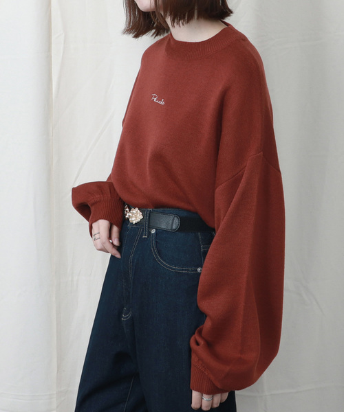 PairPair（ペアペア）の「胸ロゴ刺繍モックネックニットプルオーバー（ニット/セーター・レディース・アイボリー/ブラウン系その他/レンガ/スモークピンク/ライトベージュ・FREE）」の12枚目の写真