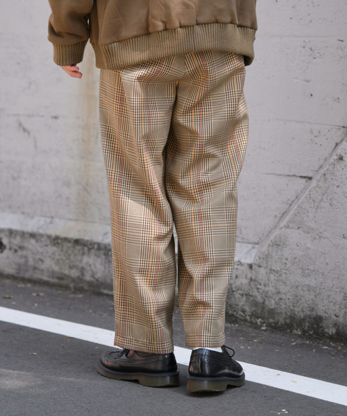 kutir（クティール）の「チェックワイドスラックス（その他パンツ・メンズ・ダークブラウン/ベージュ/ネイビー・SMALL/MEDIUM/LARGE）」の8枚目の写真