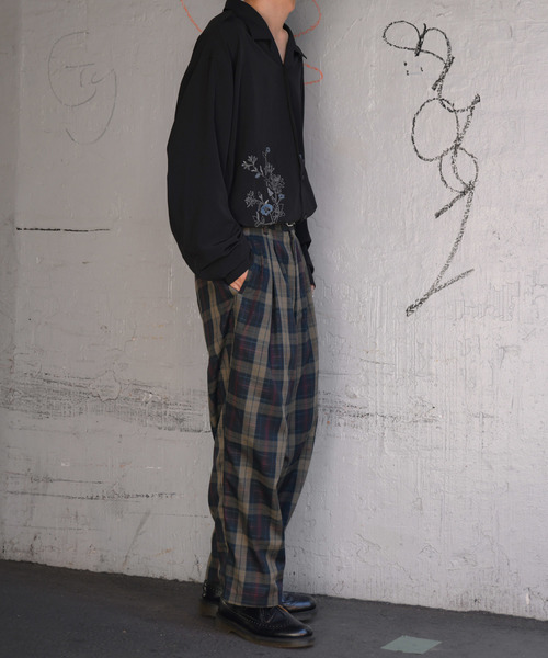 kutir（クティール）の「チェックワイドスラックス（その他パンツ・メンズ・ダークブラウン/ベージュ/ネイビー・SMALL/MEDIUM/LARGE）」の20枚目の写真