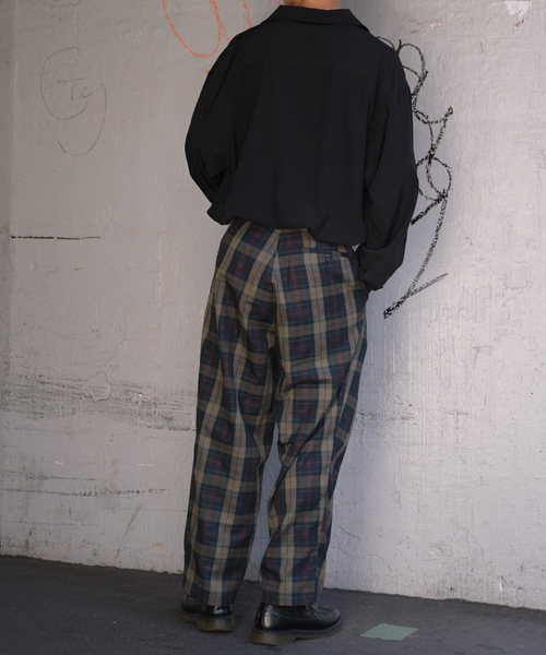 kutir（クティール）の「チェックワイドスラックス（その他パンツ・メンズ・ダークブラウン/ベージュ/ネイビー・SMALL/MEDIUM/LARGE）」の21枚目の写真