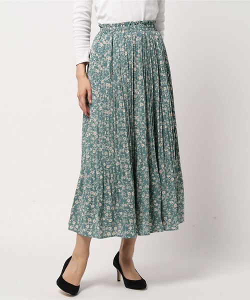 SpRay（スプレイ）の「花柄プリーツスカート（スカート・レディース・ブラック/オレンジ/ブルー/ライトベージュ・FREE）」の8枚目の写真